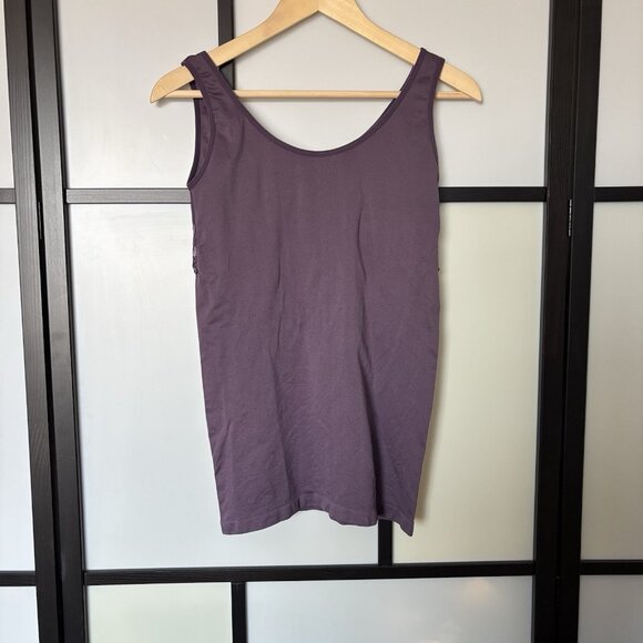 Rhonda Shear Lace-Overlay Tank with Shelf Bra Purple Size XL Whimsigoth Lounge - Picture 9 of 10